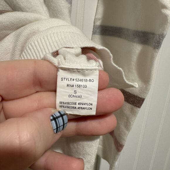 Bohme Pastel Striped Sweater V Neck Size Small - Picture 5 of 6